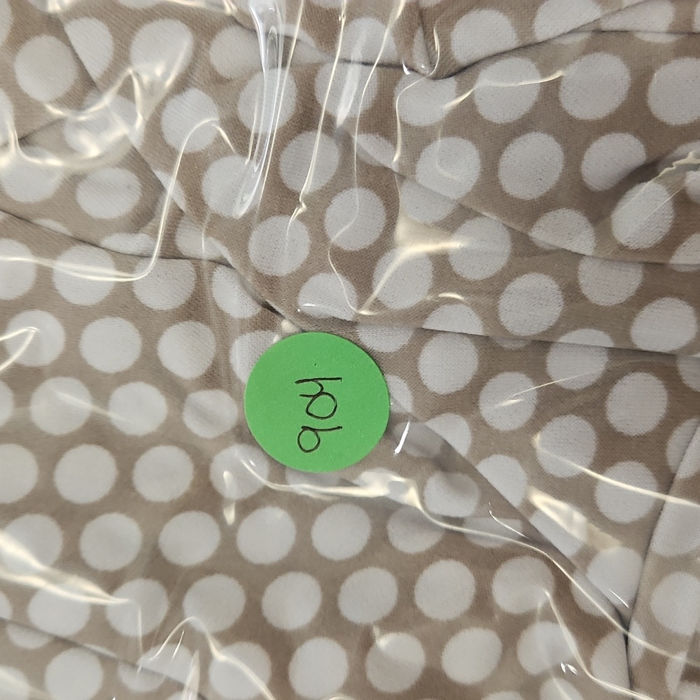 Max Studio Taupe White Polka Dot Sleeveless Blouse Sz Lg - Picture 7 of 8